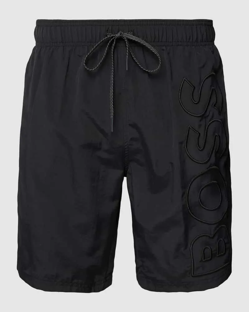 HUGO BOSS Badehose mit elastischem Bund Modell 'Whale Black