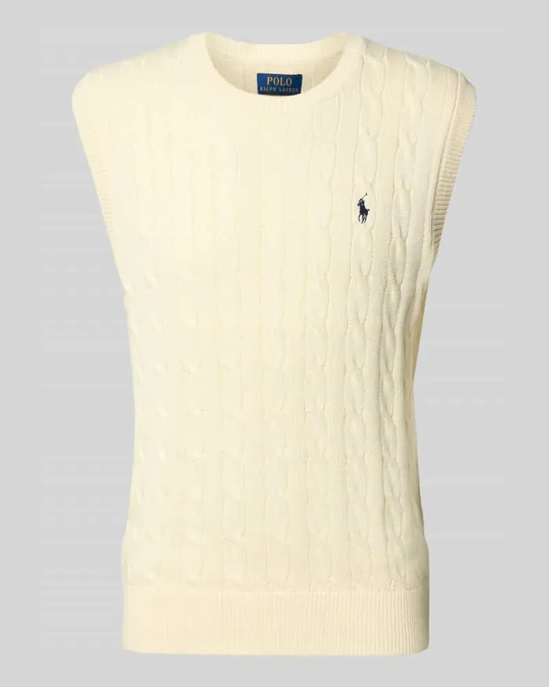 Ralph Lauren Pullunder mit Zopfmuster und Label-Stitching 