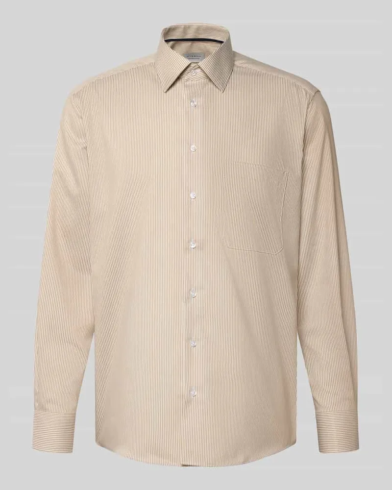 Eterna Comfort Fit Business-Hemd aus Baumwolle mit Kentkragen Sand