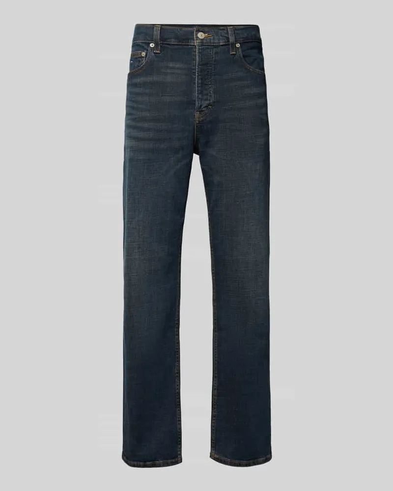 Tommy Hilfiger Straight Fit Jeans aus Baumwoll-Mix Dunkelblau