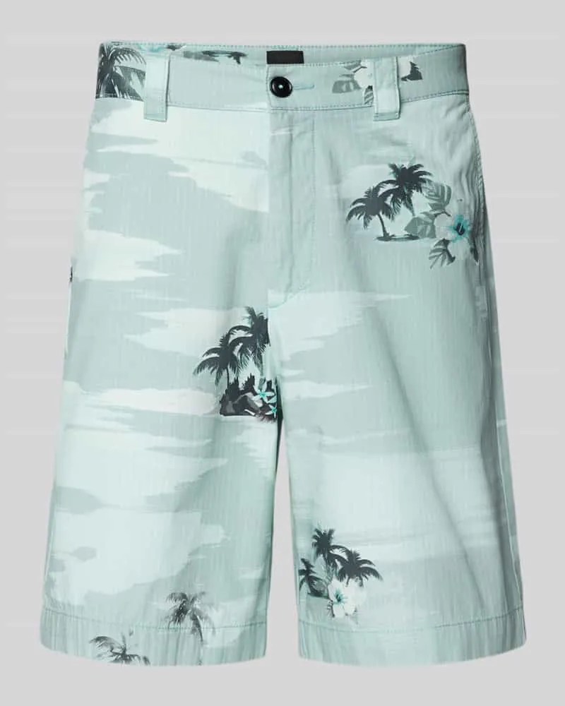 HUGO BOSS Straight Leg Chinoshorts aus reiner Baumwolle Tuerkis
