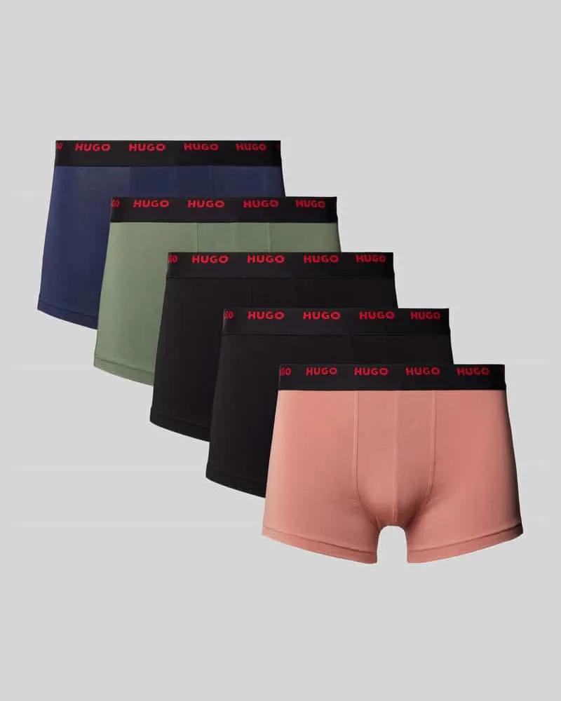 HUGO BOSS Trunks mit elastischem Label-Bund im 5er-Pack 