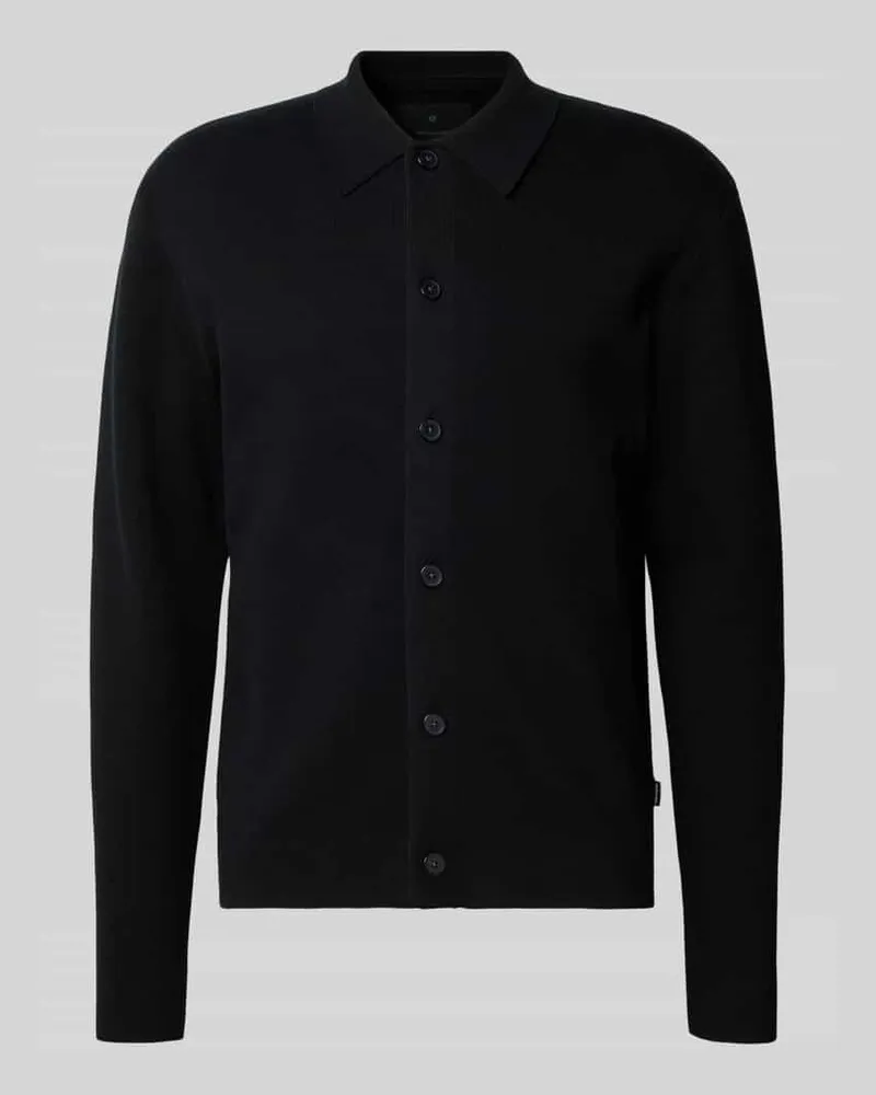 Jack & Jones Strickjacke mit Kentkragen Modell 'MILANO Black