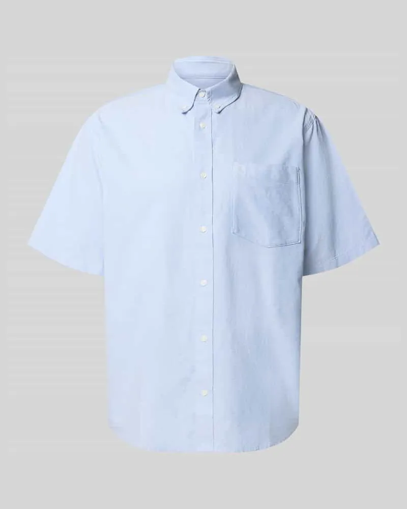 Carhartt WIP Regular Fit Freizeithemd mit Button-Down-Kragen Modell 'Braxton Hellblau