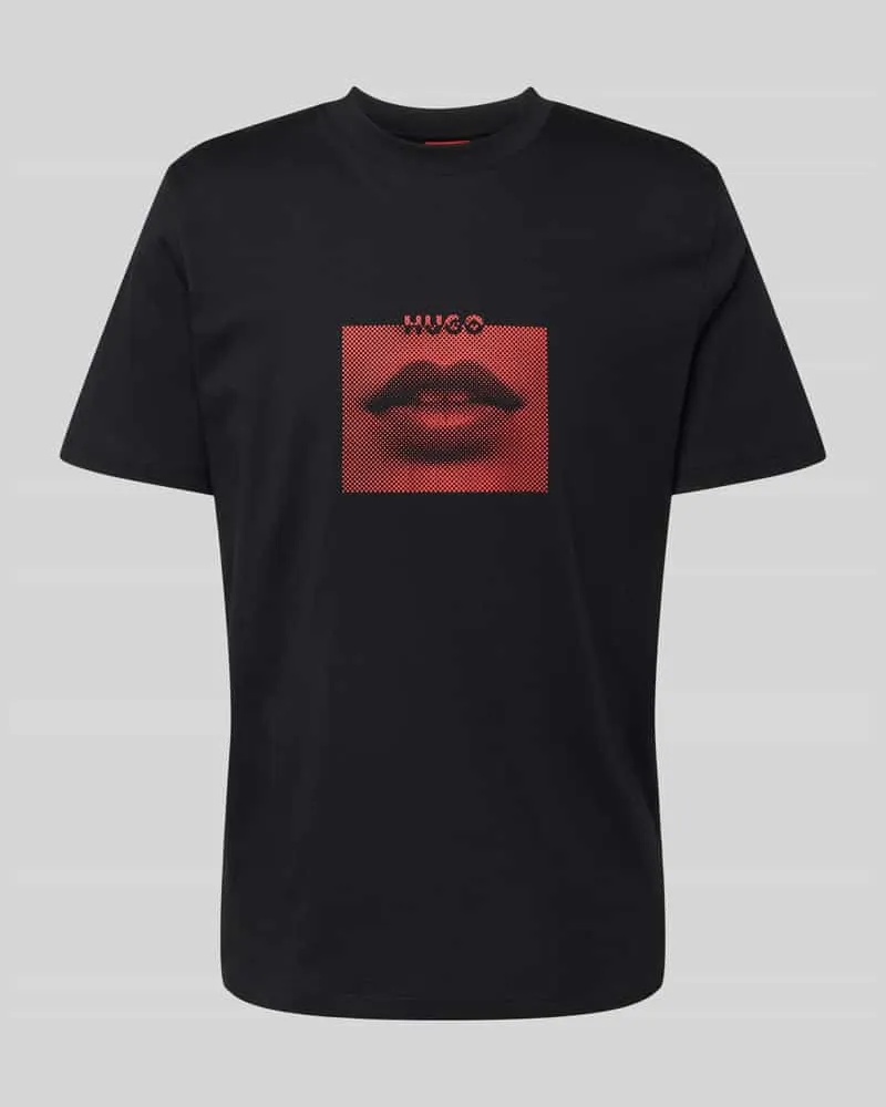 HUGO BOSS T-Shirt mit Label-Print Modell 'Deterni 