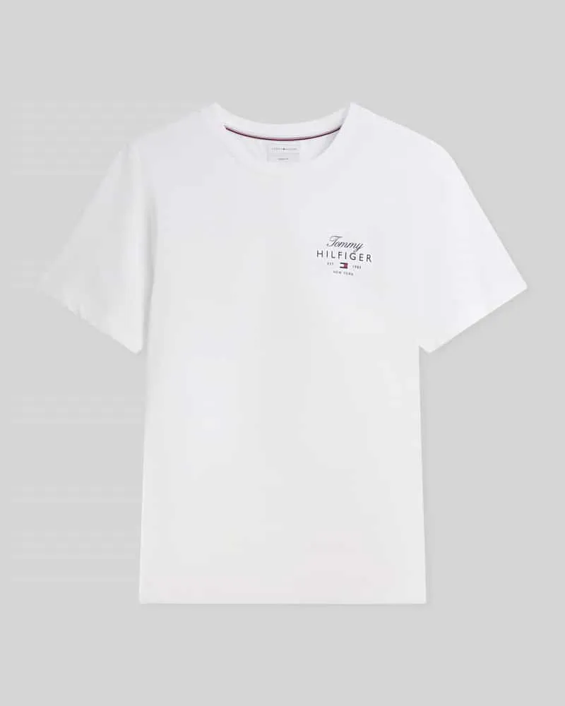 Tommy Hilfiger Regular Fit T-Shirt aus reiner Baumwolle Weiss