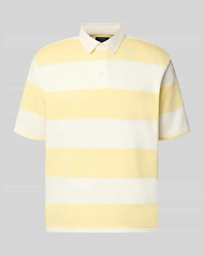 McNeal Relaxed Fit Poloshirt im Allover-Look Hellgelb