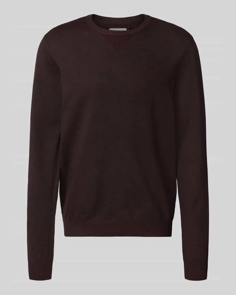 Blend Strickpullover mit Rundhalsausschnitt Modell 'Bruton Bordeaux