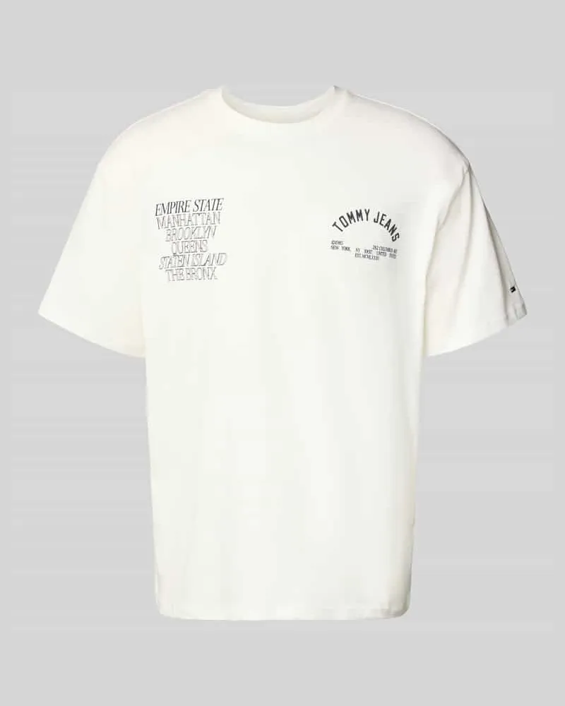 Tommy Hilfiger Regular Fit T-Shirt aus reiner Baumwolle Offwhite