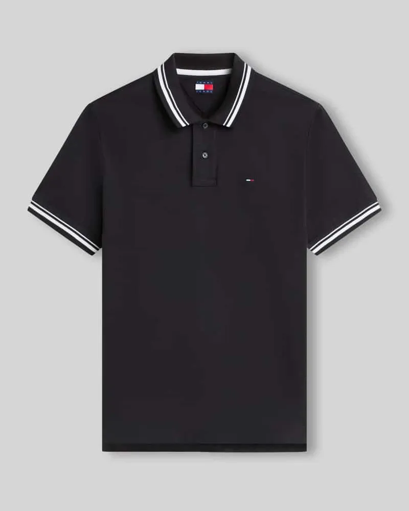 Tommy Hilfiger Regular Fit Poloshirt aus reiner Baumwolle Black