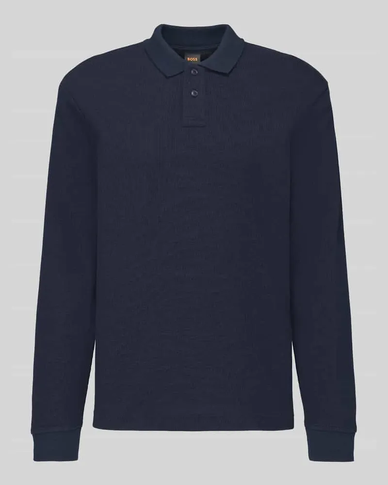 HUGO BOSS Poloshirt mit strukturierter Piqué-Oberfläche Marine