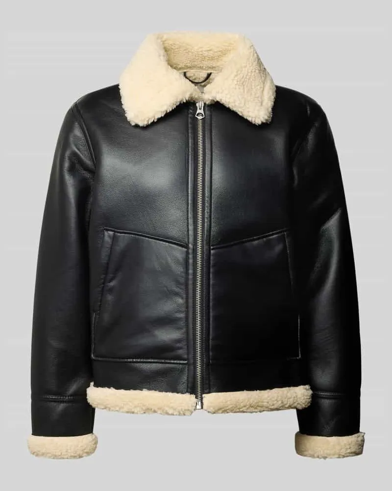 Jack & Jones Regular Fit Jacke in Leder-Optik Modell 'Liverpool Black