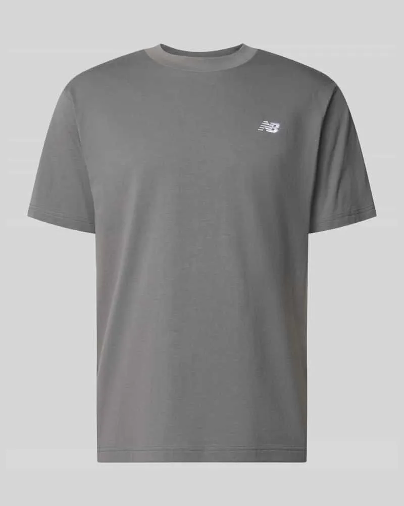 New Balance T-Shirt mit Logo und Rundhalsausschnitt Anthrazit
