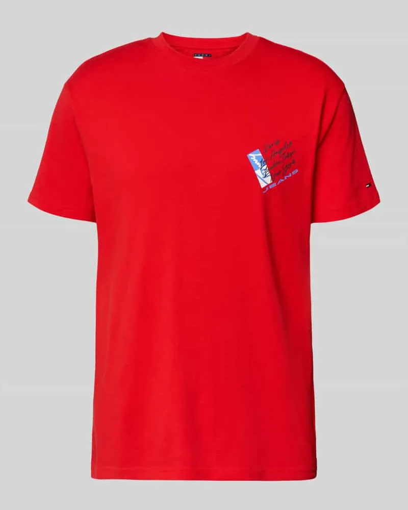 Tommy Hilfiger Regular Fit T-Shirt aus reiner Baumwolle Rot