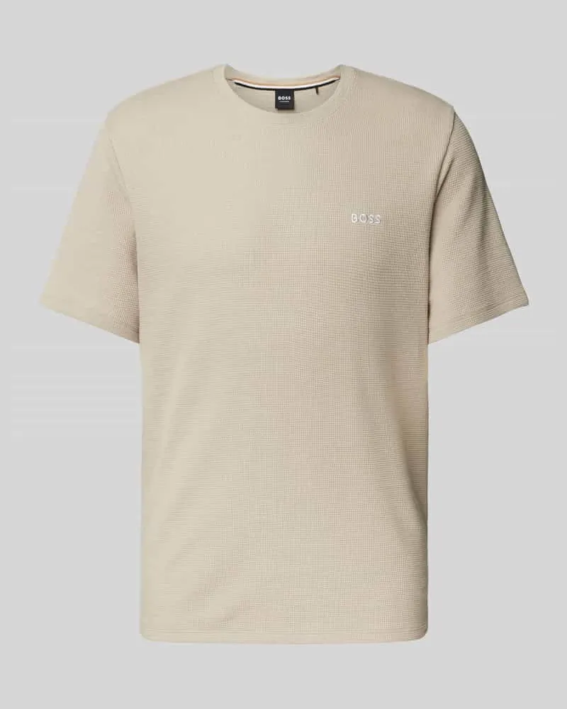 HUGO BOSS T-Shirt mit Label-Stitching Beige