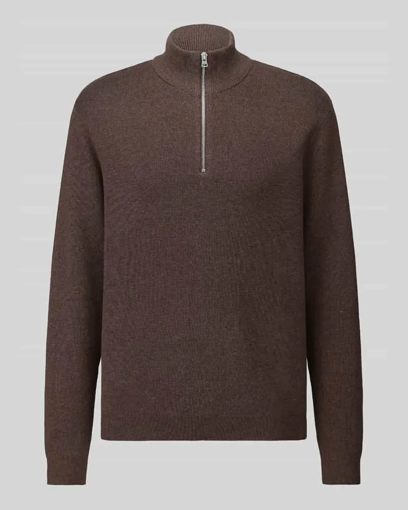 Only & Sons Regular Fit Troyer aus reiner Baumwolle Modell 'TING Schoko