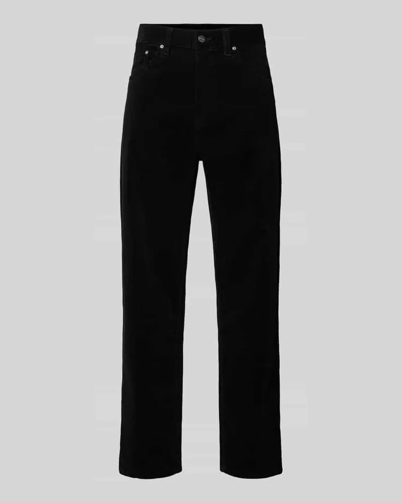 Carhartt WIP Straight Fit Hose aus reiner Baumwolle in Cord-Optik Black