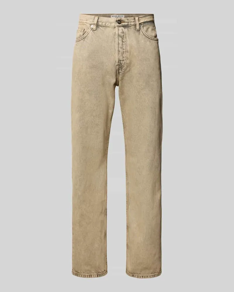 Wood Wood Regular Fit Jeans im 5-Pocket-Design Modell 'Type 2 Beige