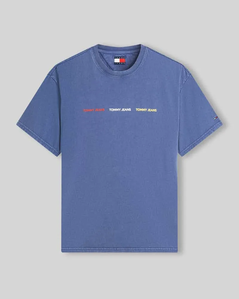 Tommy Hilfiger Relaxed Fit T-Shirt aus reiner Baumwolle Rauchblau