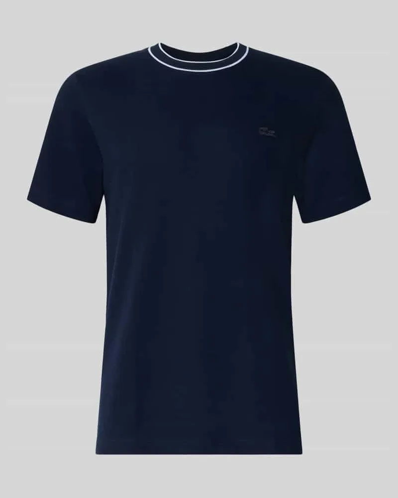 Lacoste Regular Fit T-Shirt aus Baumwoll-Mix Modell 'CREATOR Blau