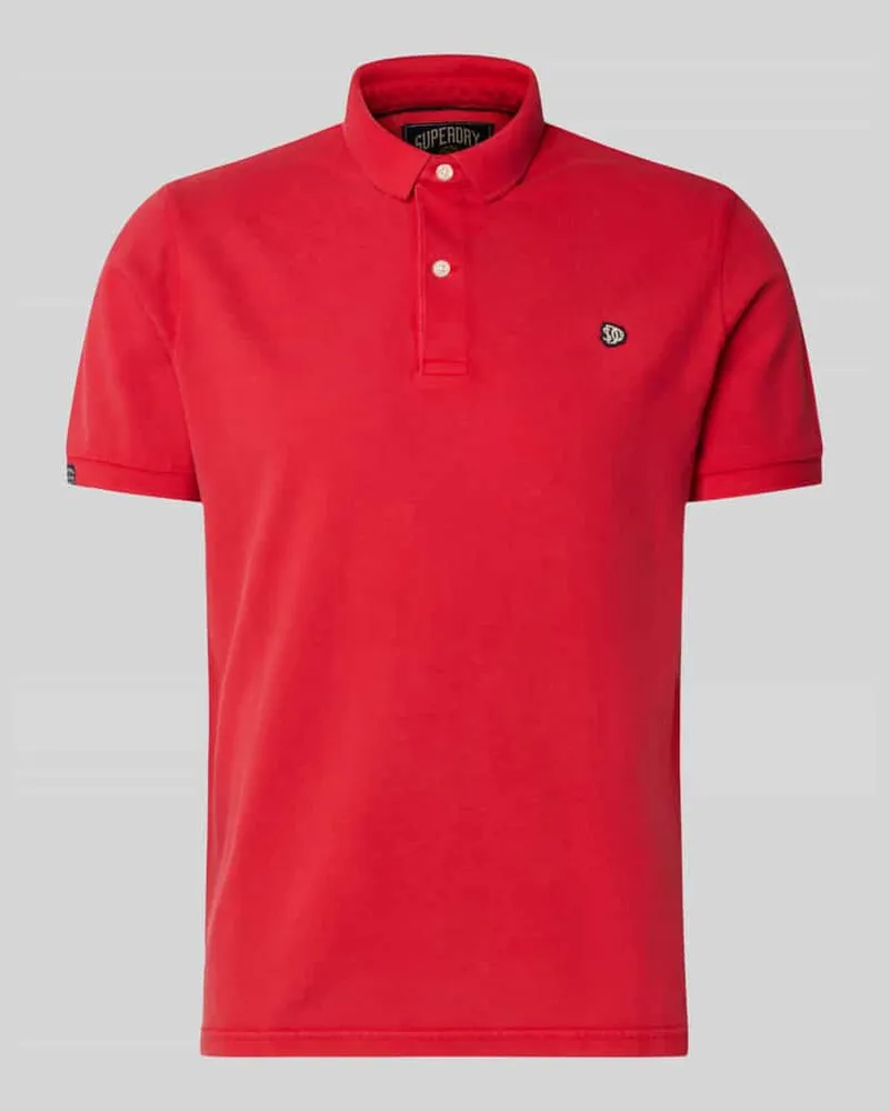 Superdry. Regular Fit Poloshirt mit Logo-Stitching Rot