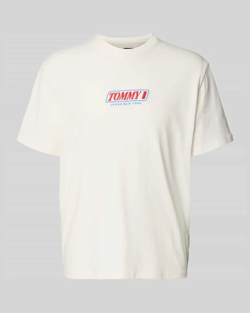 Tommy Hilfiger Regular Fit T-Shirt aus reiner Baumwolle Offwhite