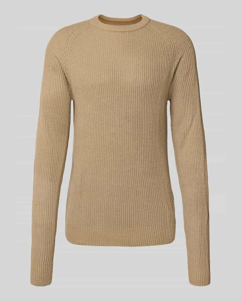 Jack & Jones Strickpullover mit Rundhalsausschnitt Modell 'PANNEL Beige