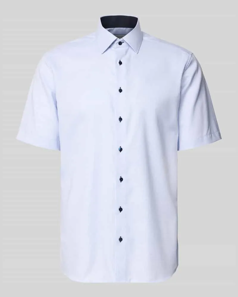 Eterna Regular Fit Business-Hemd aus Baumwolle mit Kentkragen Hellblau