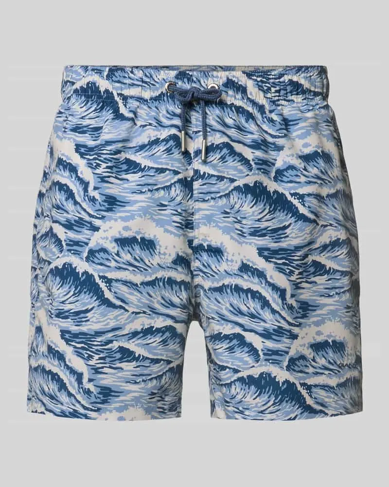 Gant Straight Fit Badehose mit elastischem Bund Royal
