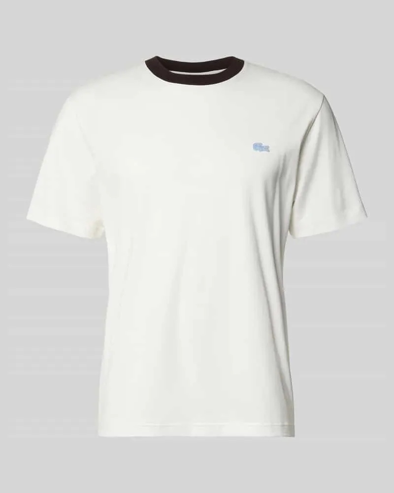 Lacoste Regular Fit T-Shirt aus reiner Baumwolle Offwhite