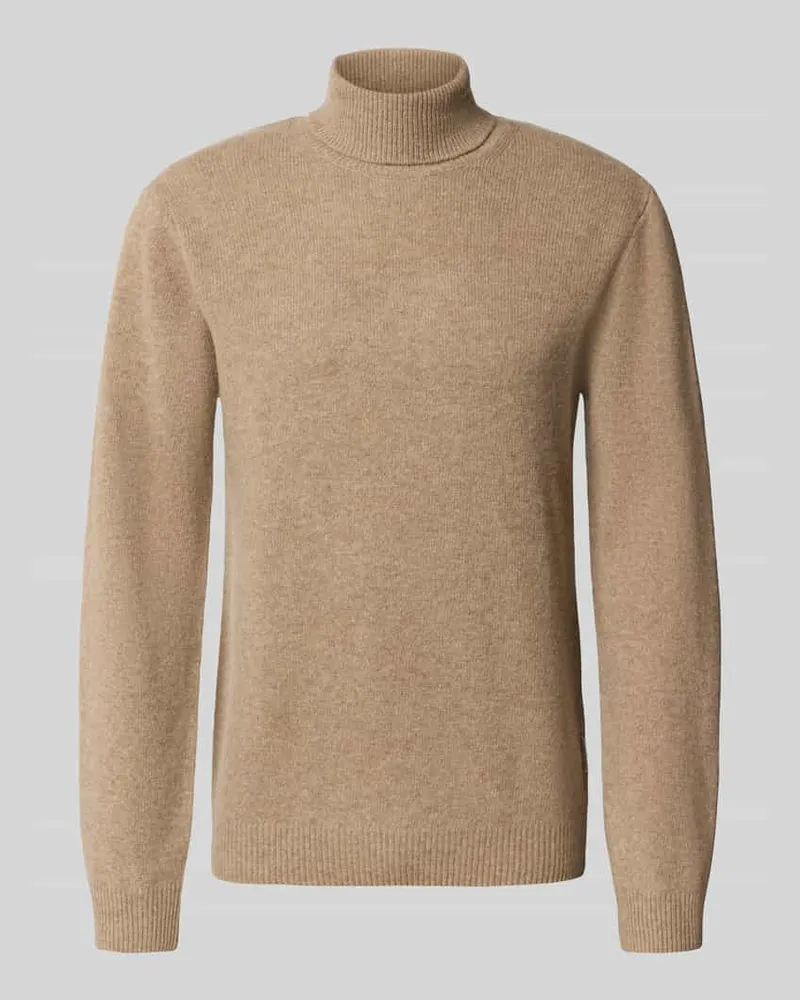 Casual Friday Strickpullover mit Rollkragen Camel