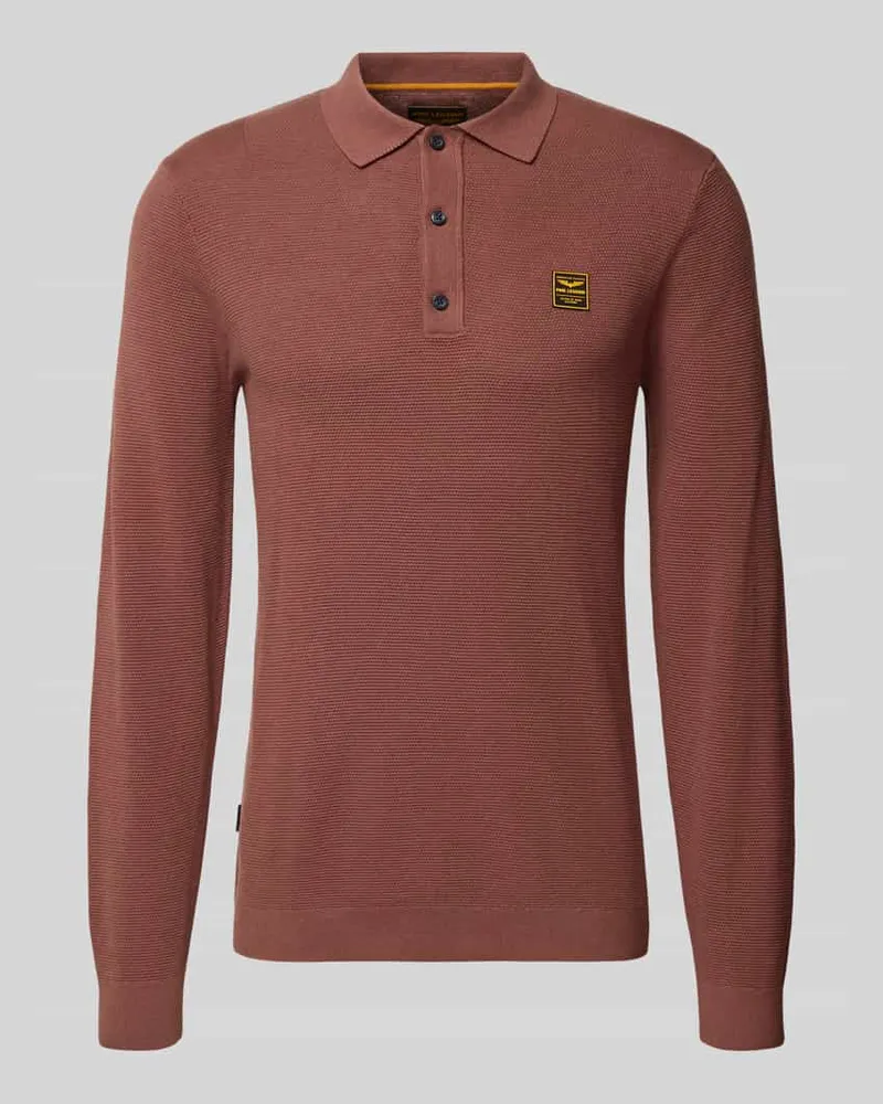 PME Legend Strickpullover mit Polokragen Hellrot