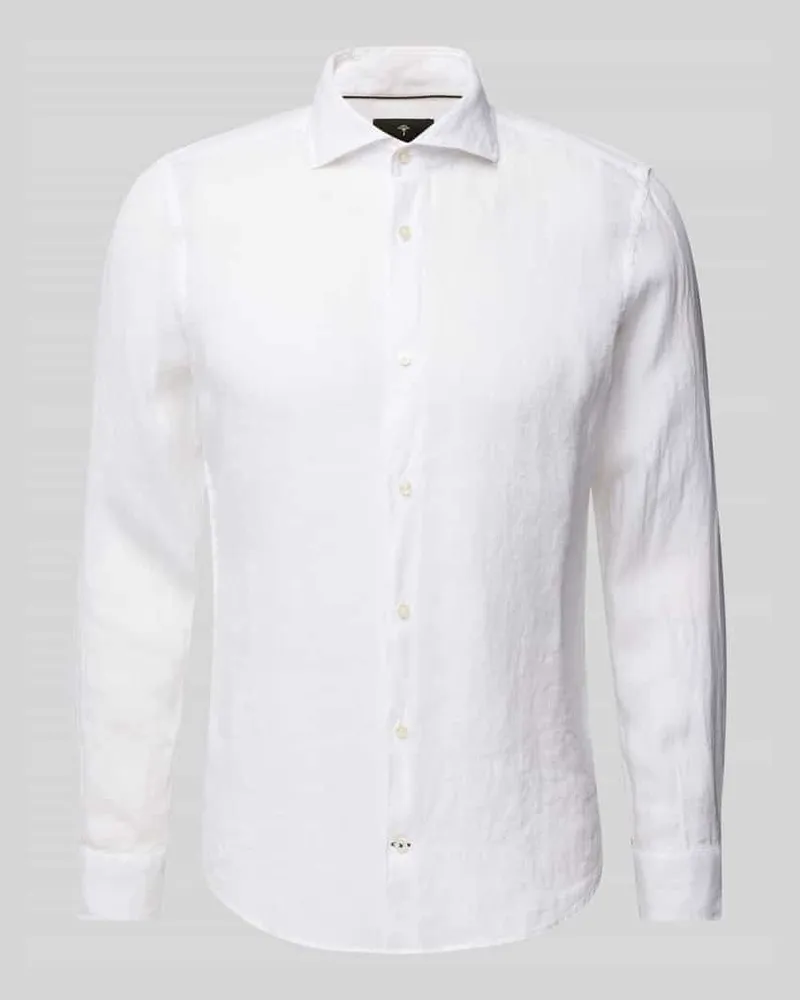 JOOP! Slim Fit Leinenhemd mit Haifischkragen 