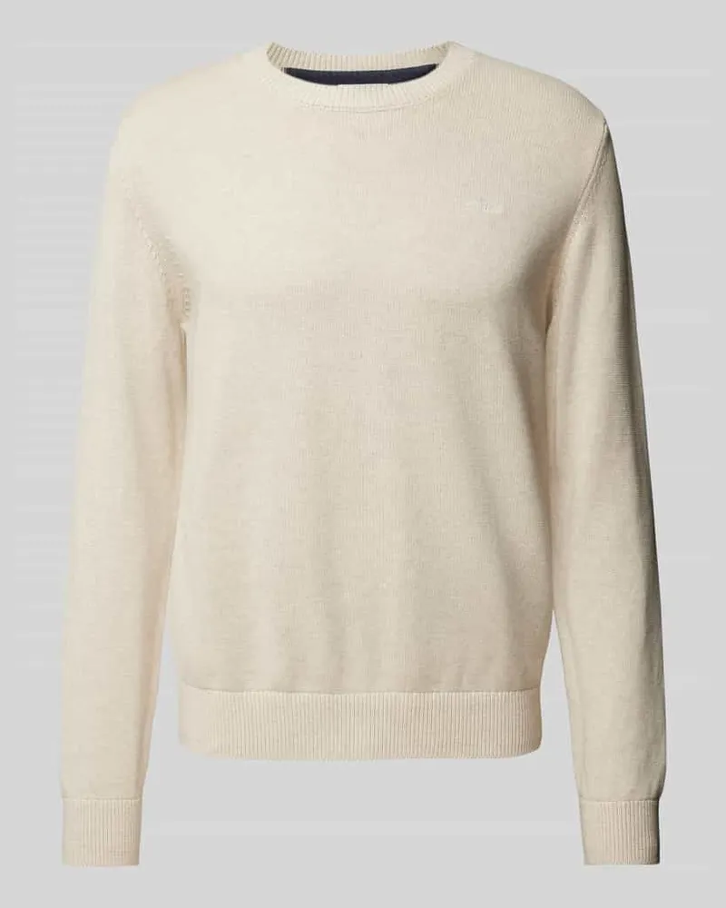 S.Oliver Regular Fit Strickpullover aus reiner Baumwolle mit Label-Stitching 