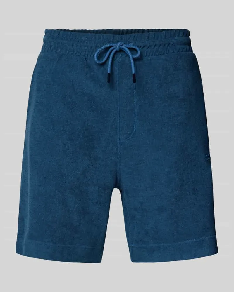 HUGO BOSS Regular Fit Sweatshorts mit Label-Stitching Modell 'doubletowel 
