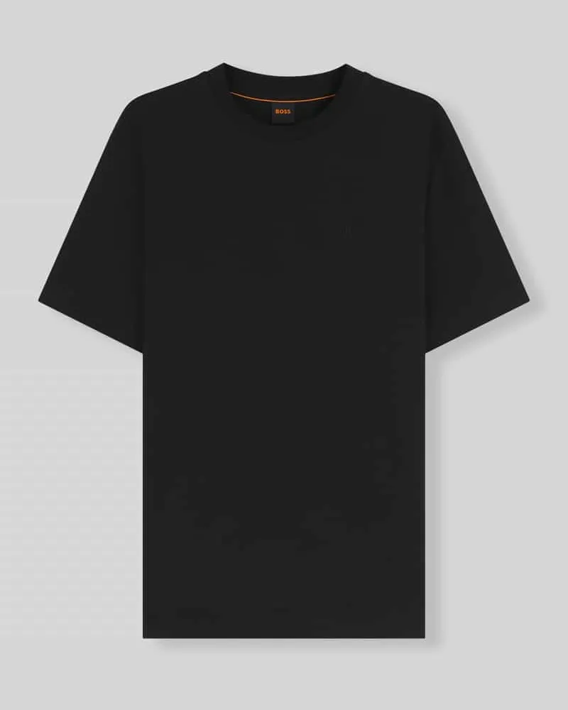 HUGO BOSS Regular Fit T-Shirt aus reiner Baumwolle Modell 'Te_interlock Black