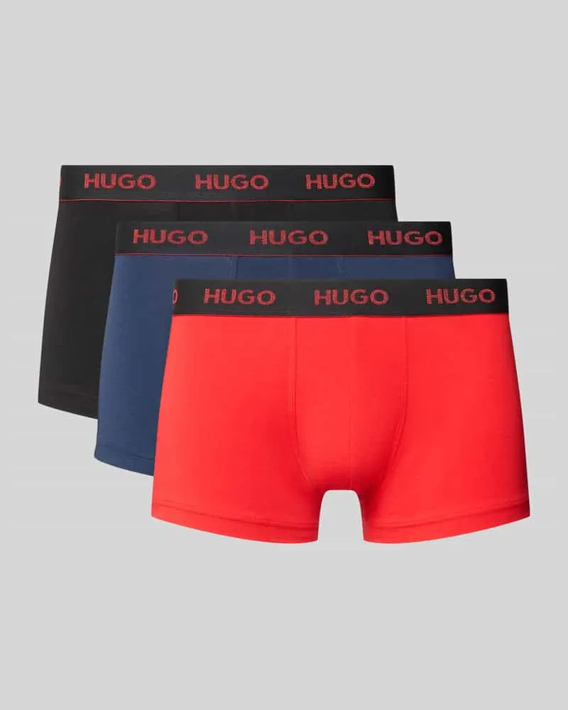 HUGO BOSS Regular Fit Trunks aus Baumwoll-Mix im 3er-Pack Dunkelblau