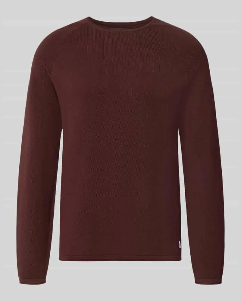 Jack & Jones Regular Fit Pullover aus reiner Baumwolle Modell 'Hill Rostrot
