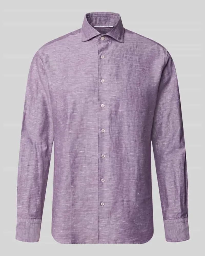 Eterna Regular Fit Business-Hemd mit Kentkragen Aubergine