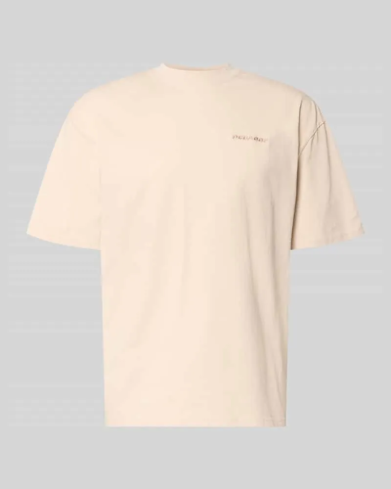 PEGADOR Oversized T-Shirt mit Label-Stitching Sand