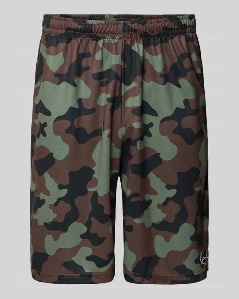 Karl Kani Regular Fit Shorts mit elastischem Bund Khaki