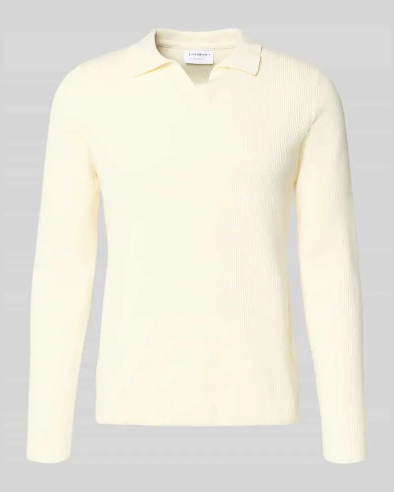 Lindbergh Relaxed Fit Strickpullover in Ripp-Optik Weiss