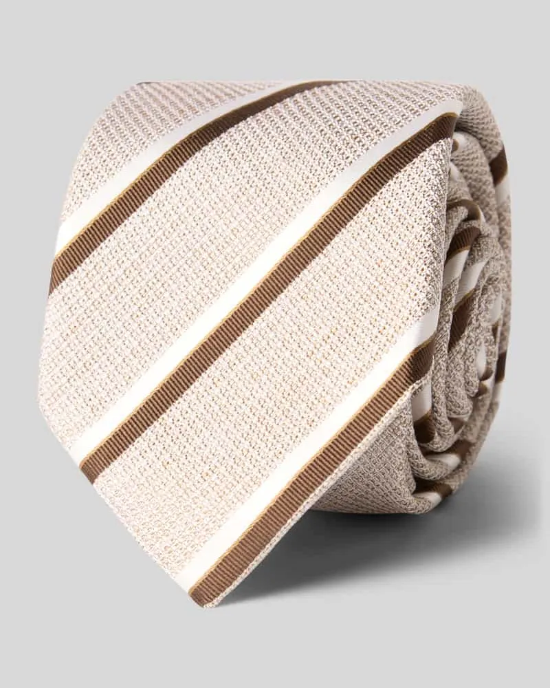 Gierre Milano Seidenkrawatte aus reiner Seide mit Logo-Patch (7,5cm Sand