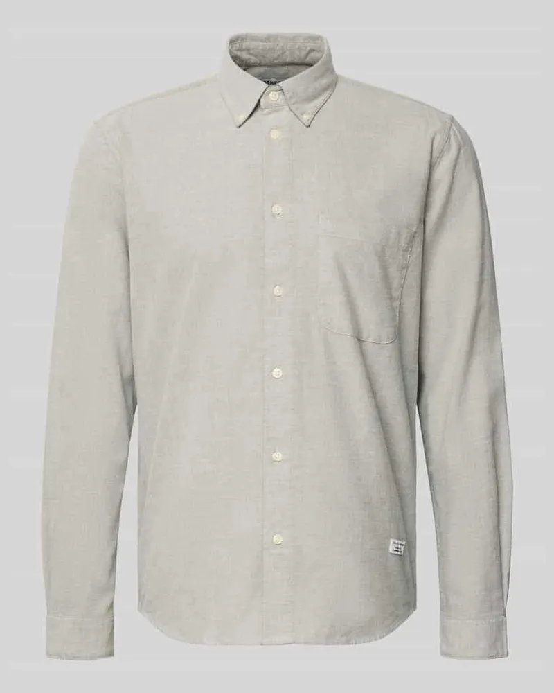 Marc O'Polo Regular Fit Freizeithemd aus reiner Baumwolle Gruen