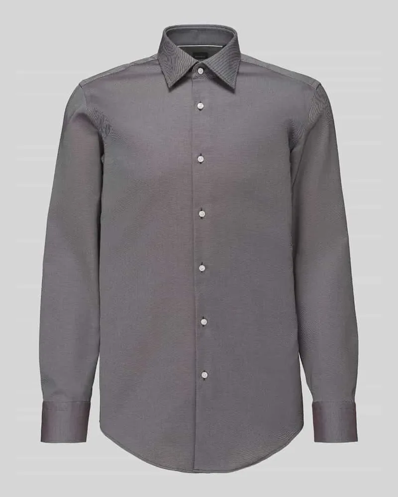 HUGO BOSS Slim Fit Businesshemd aus reiner Baumwolle Modell 'H-Hank-K Dunkelbraun