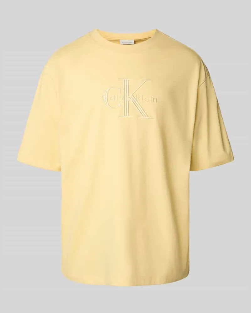 Calvin Klein T-Shirt mit Label-Stitching Gelb