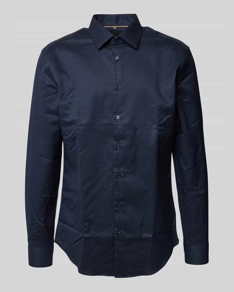 JAKE*S Slim Fit Businesshemd in Premiumqualität Marine