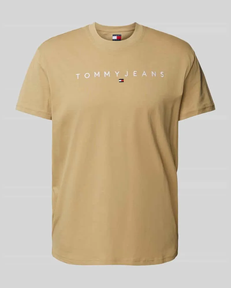 Tommy Hilfiger T-Shirt mit Label-Print Beige
