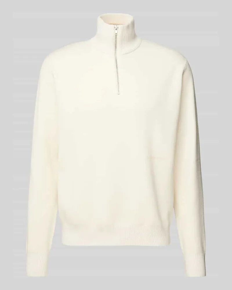 Jack & Jones Strickpullover mit Stehkragen Modell 'VESTERBRO Offwhite