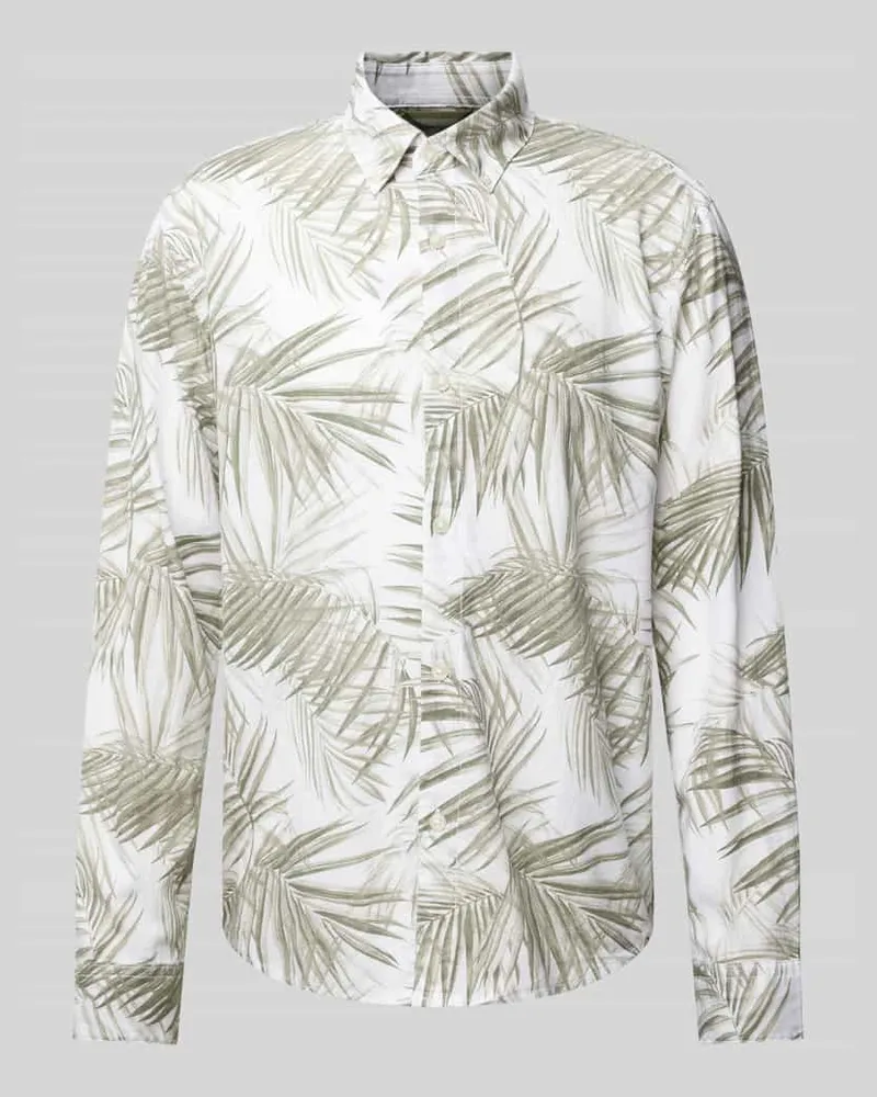 Tom Tailor Relaxed Fit Freizeithemd aus Viskose-Leinen-Mix Weiss